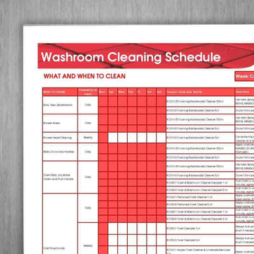 Washroom Cleaning Schedule Wall Chart