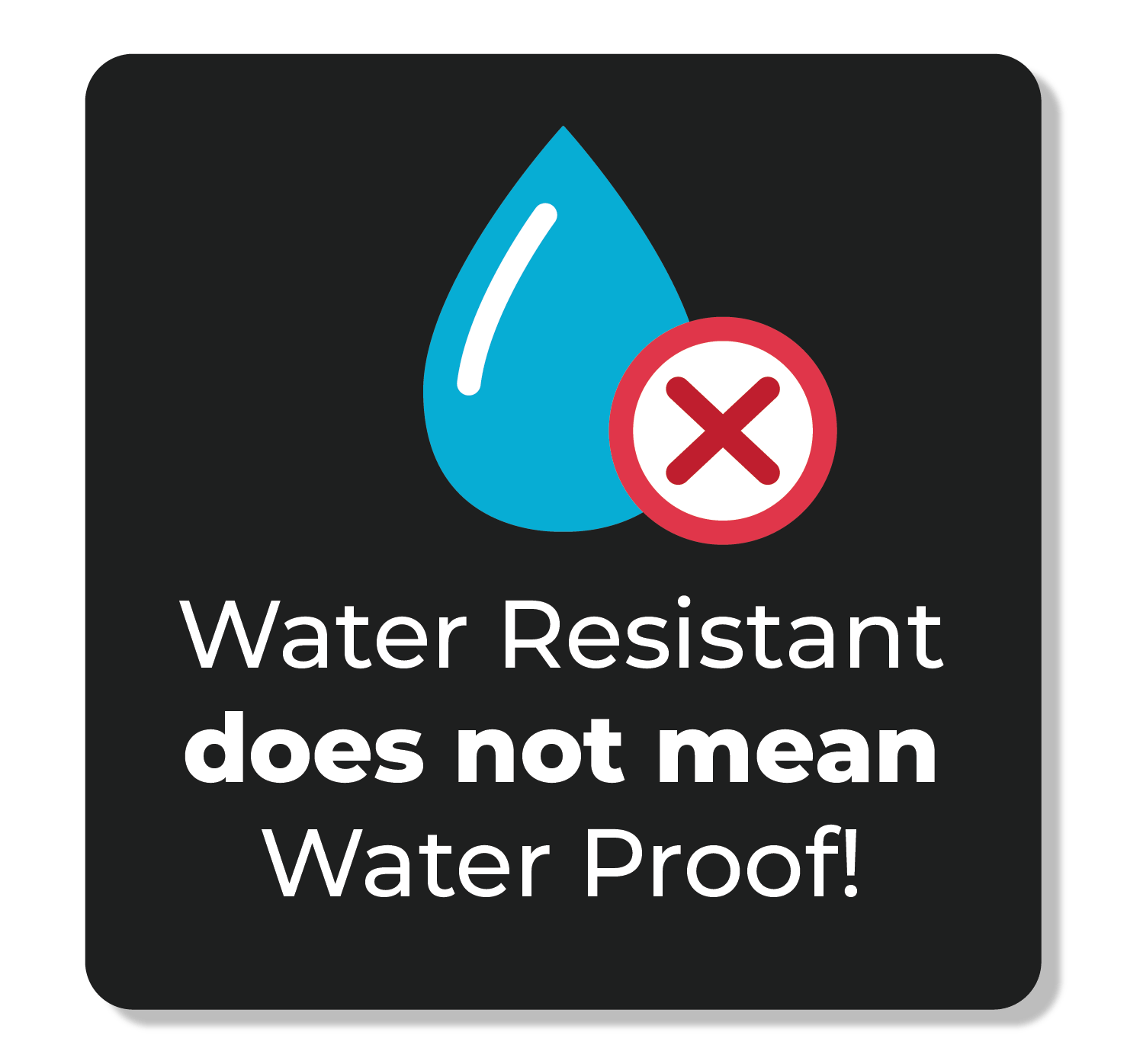 water resistant does not mean waterproof