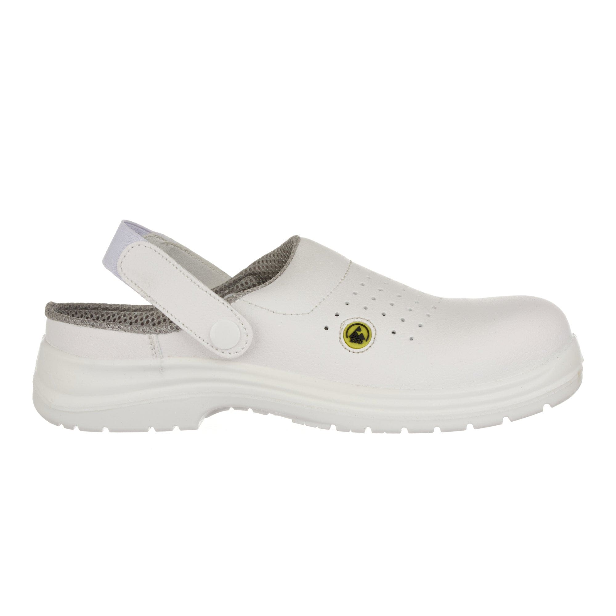 white perforated safety clog fc03