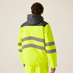 yellow black contrast bomber jacket