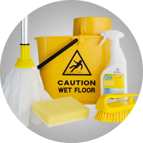 yellow colour coded cleaning