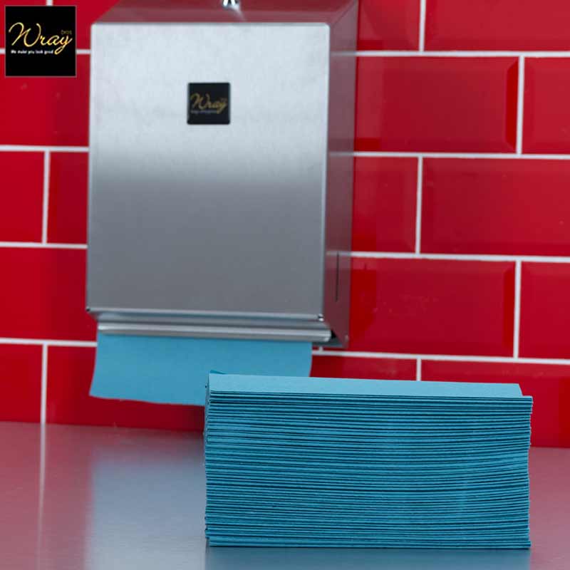 1 ply blue c fold hand towel