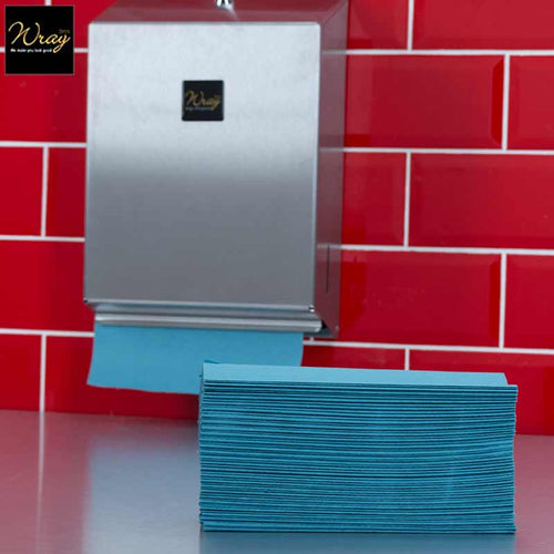1 ply blue c fold hand towel