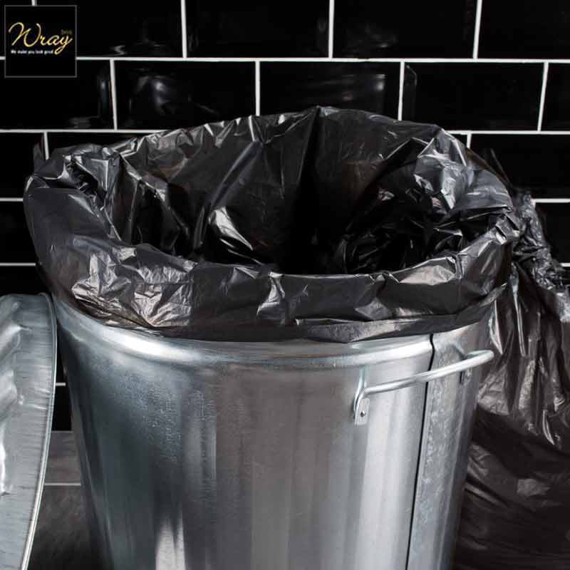 100  recycled black bin bags