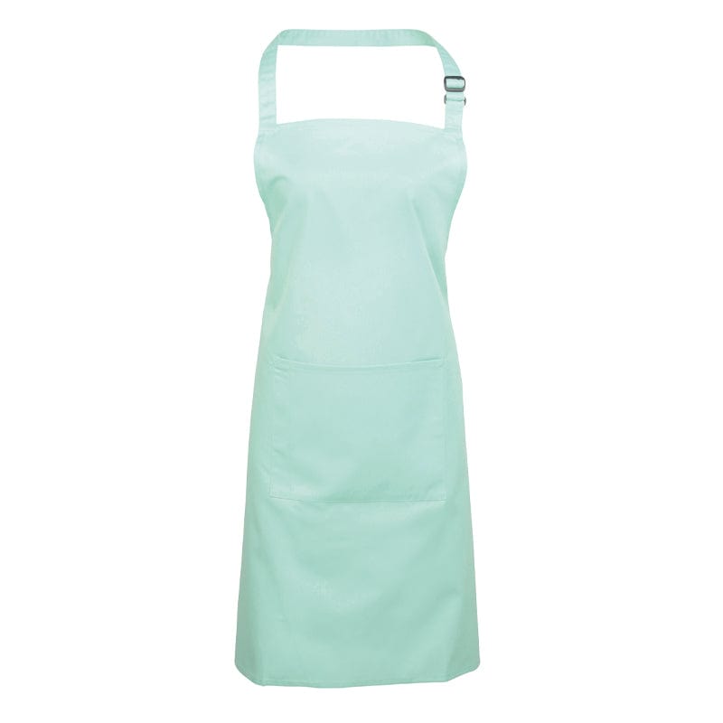 aqua bib apron with pocket