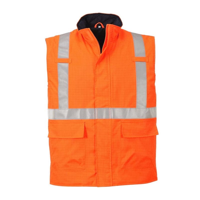 bizflame rain hi vis antistatic fr bodywarmer s776