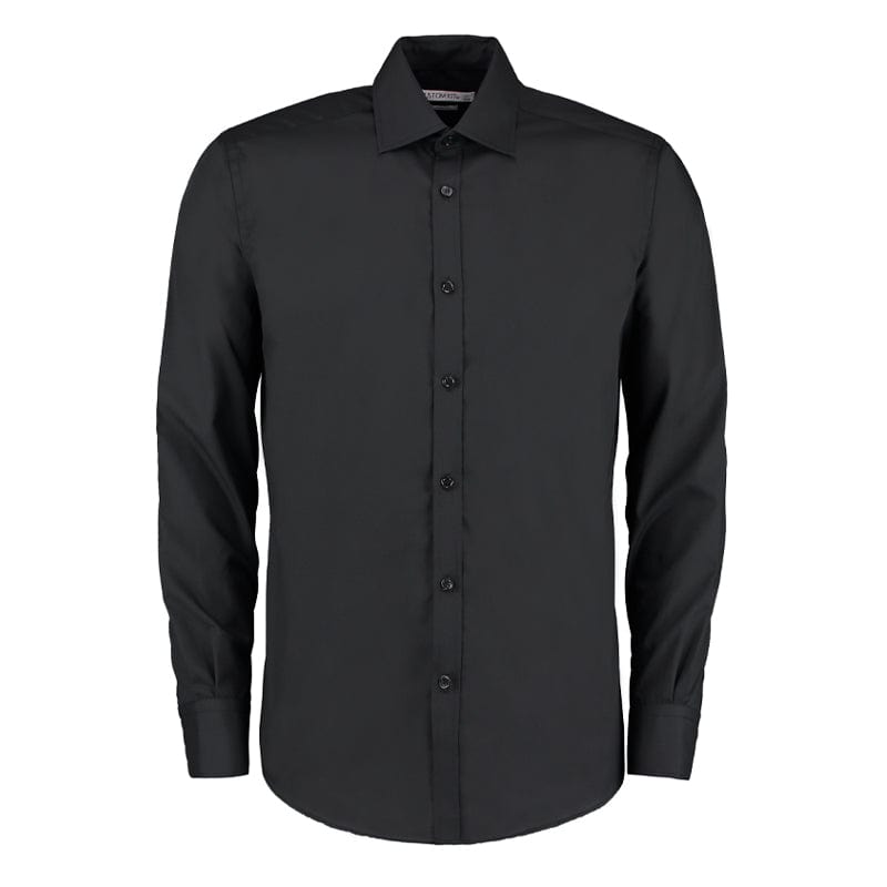 black corporate slim fit business shirt