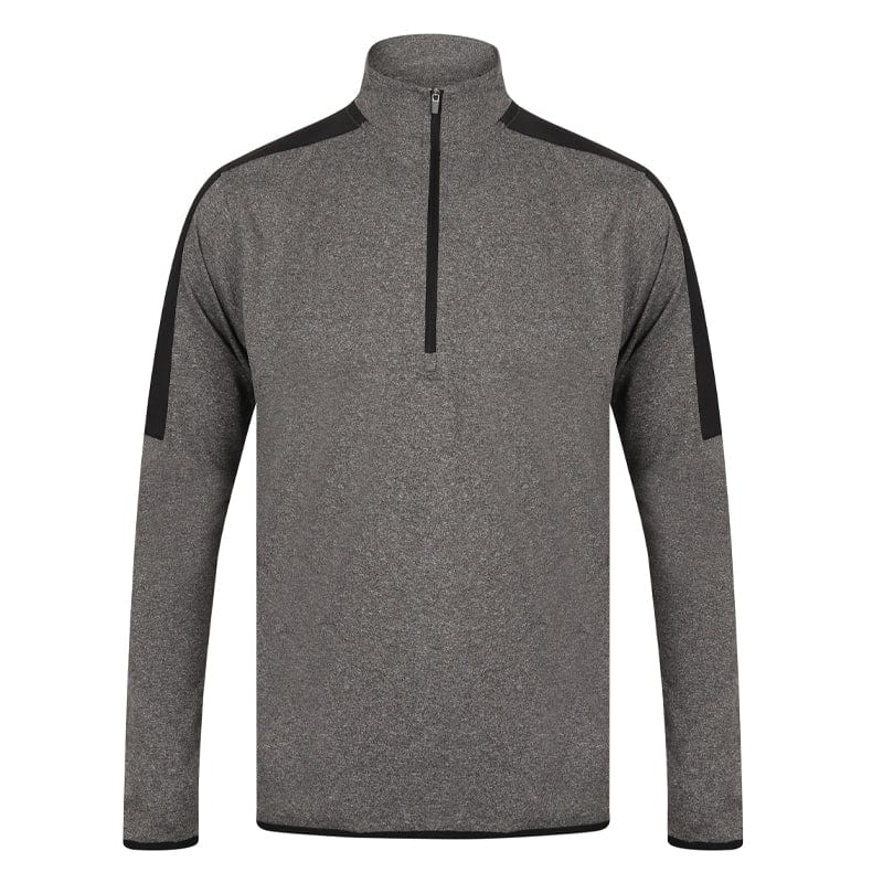 black grey tear out label polyester top