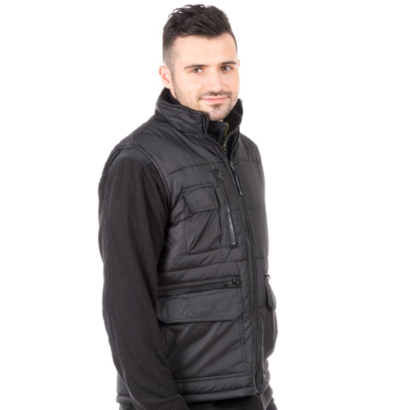 black insulated bodywarmer for workplace