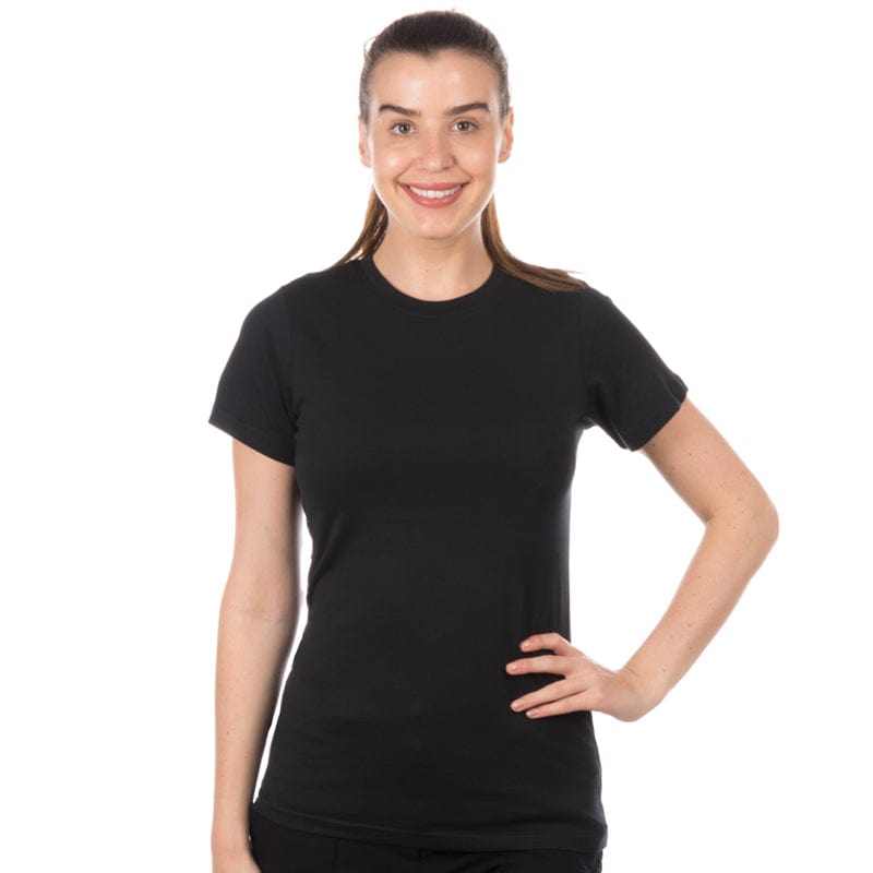 black ladies classic crew neck t shirt