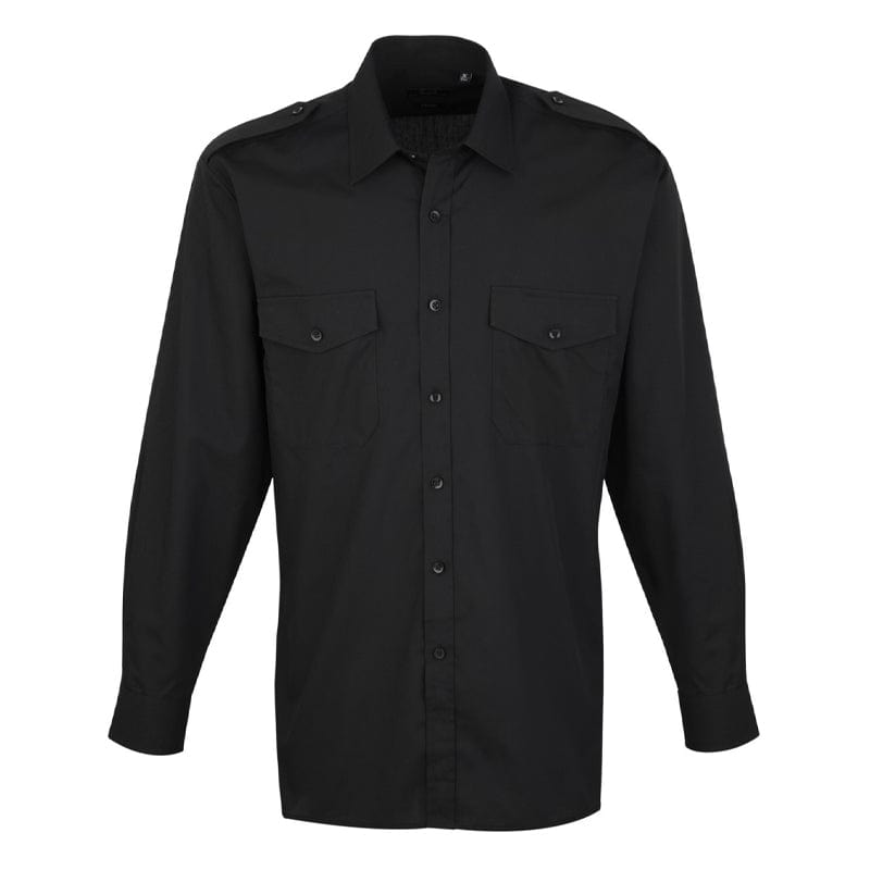 black long sleeve pilot shirt pr210