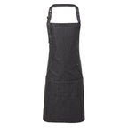 black modern demin bar apron