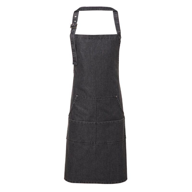 black modern demin bar apron