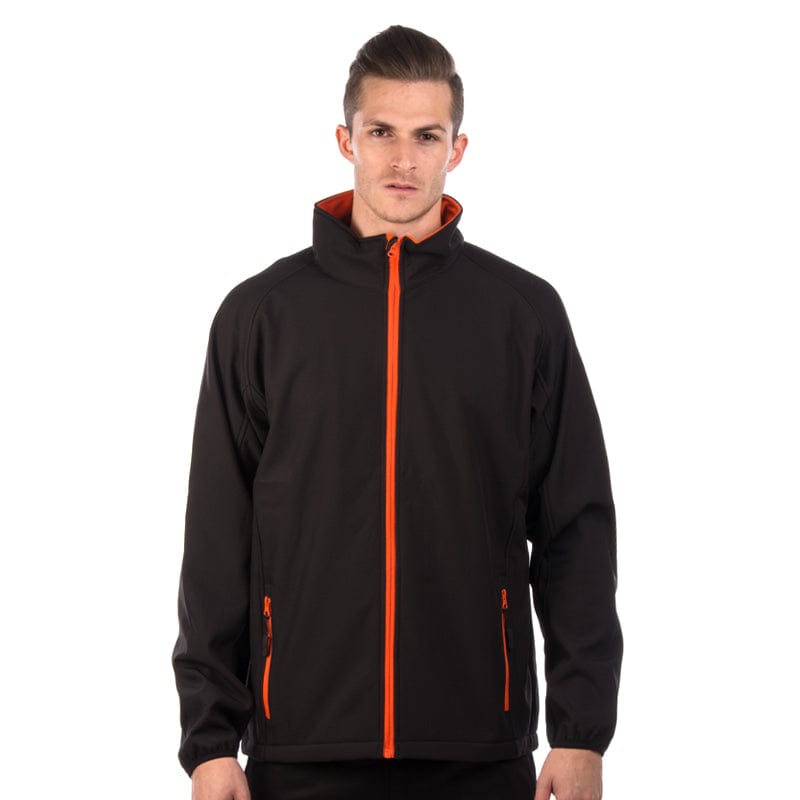 black orange printable softhsell jacket