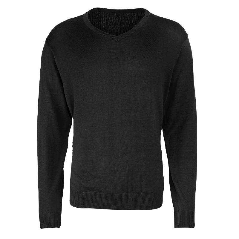 black premier v neck jumper pr694