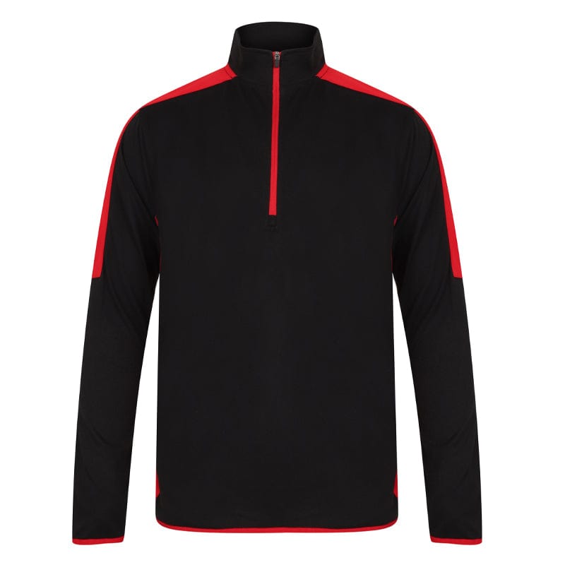 black red mid layer zip top