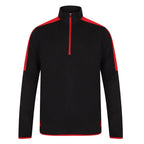 black red mid layer zip top