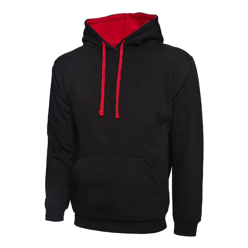 black red uneek uc507 hoodie