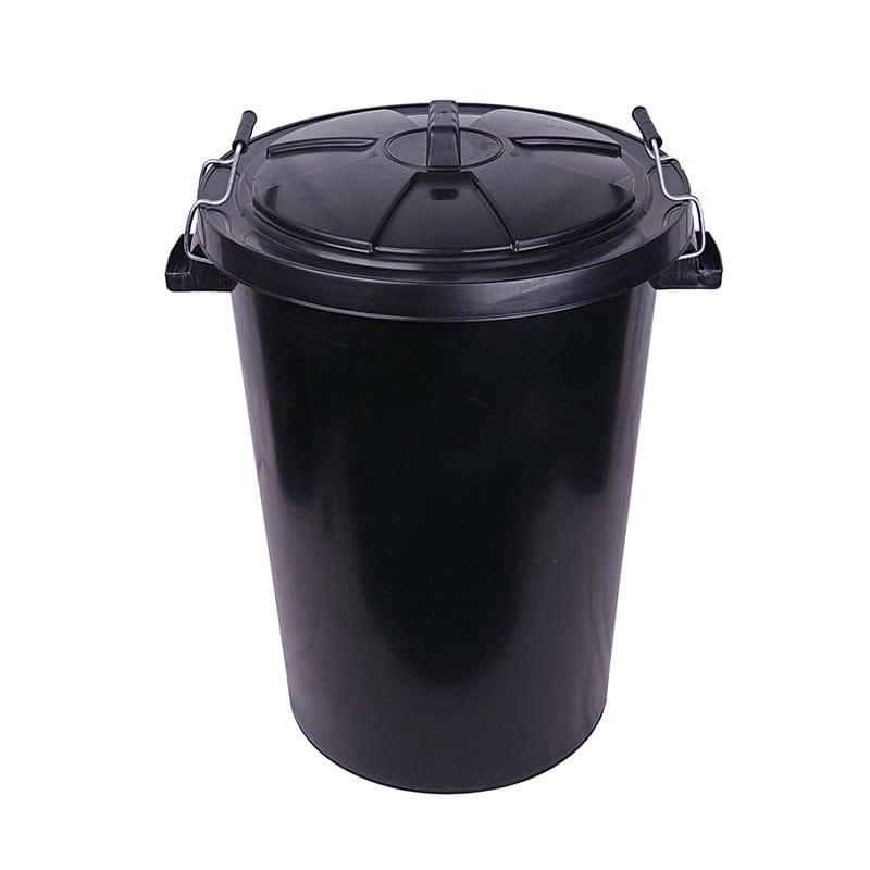 90Ltr Black Dustbin With Clip Lid