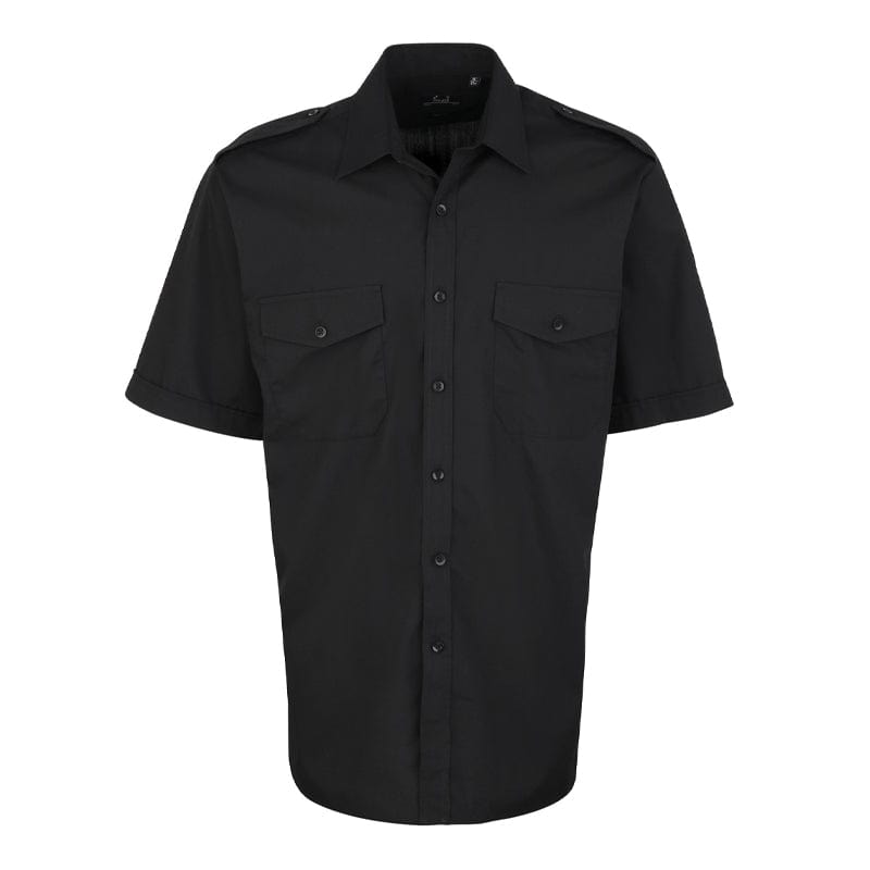 black short sleeve authoritative workwear