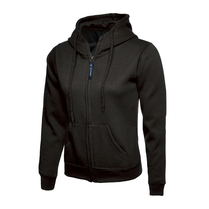 black uc505 ladies zip hoodie