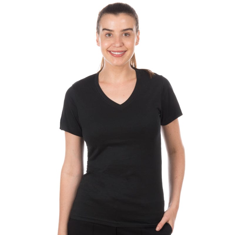 black v neck ladies t shirt