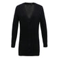 black v neck longline cardigan