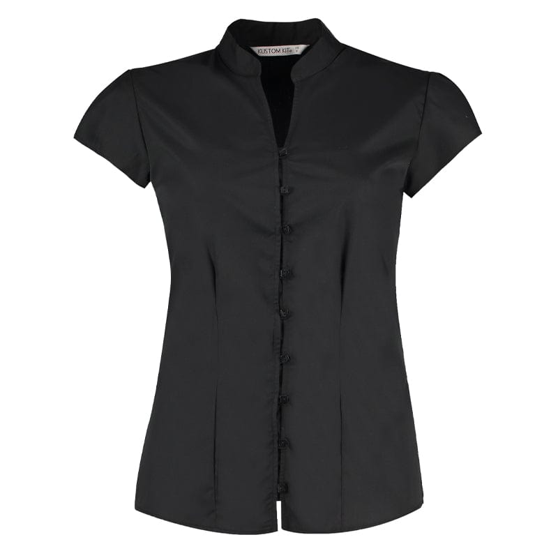 black womens kk727 mandarin collar shirt