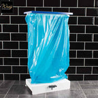 blue refuse sack on blue frame