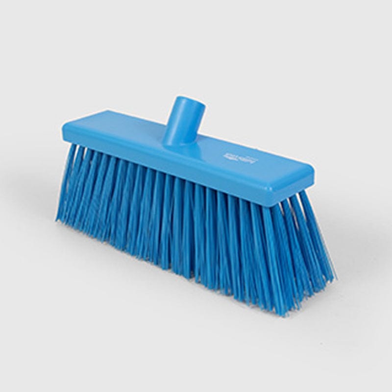 blue stiff outdoor yard broom