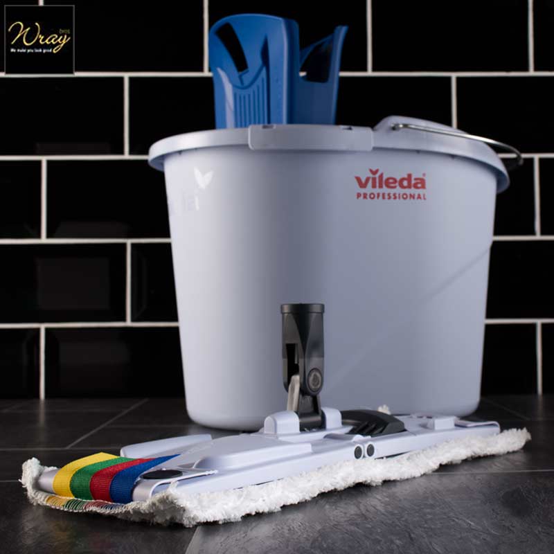blue vileda flat mop mini starter kit