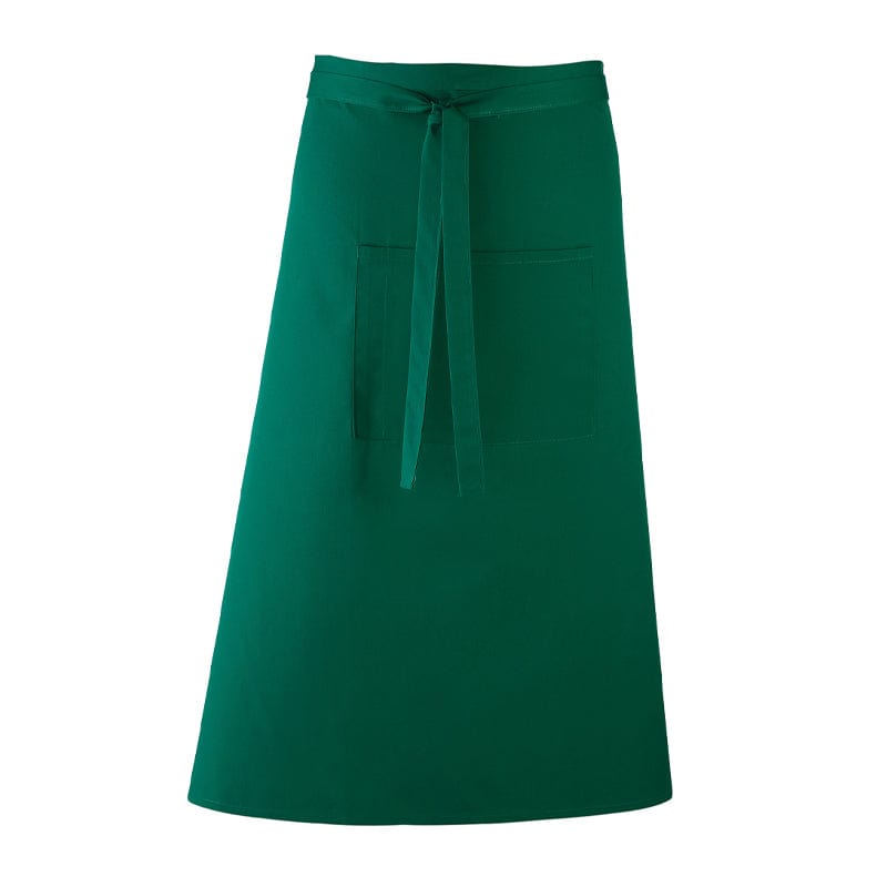 bottle green long bar apron