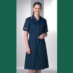 bottle green plain stud healthcare dress