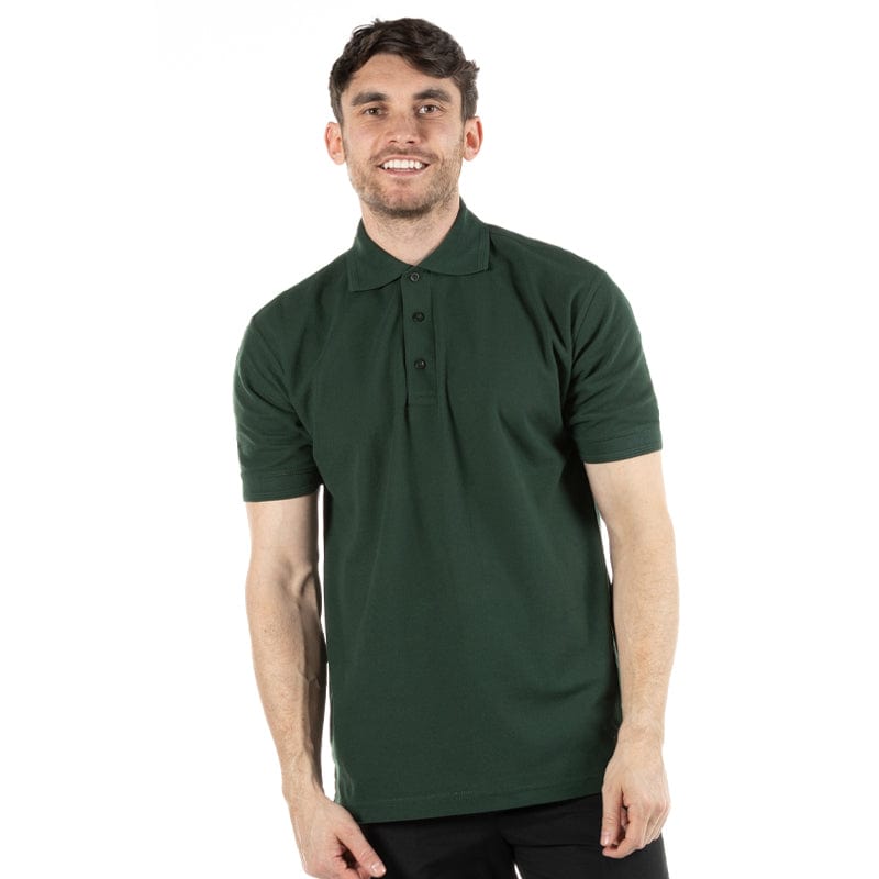 bottle green polycotton polo shirt