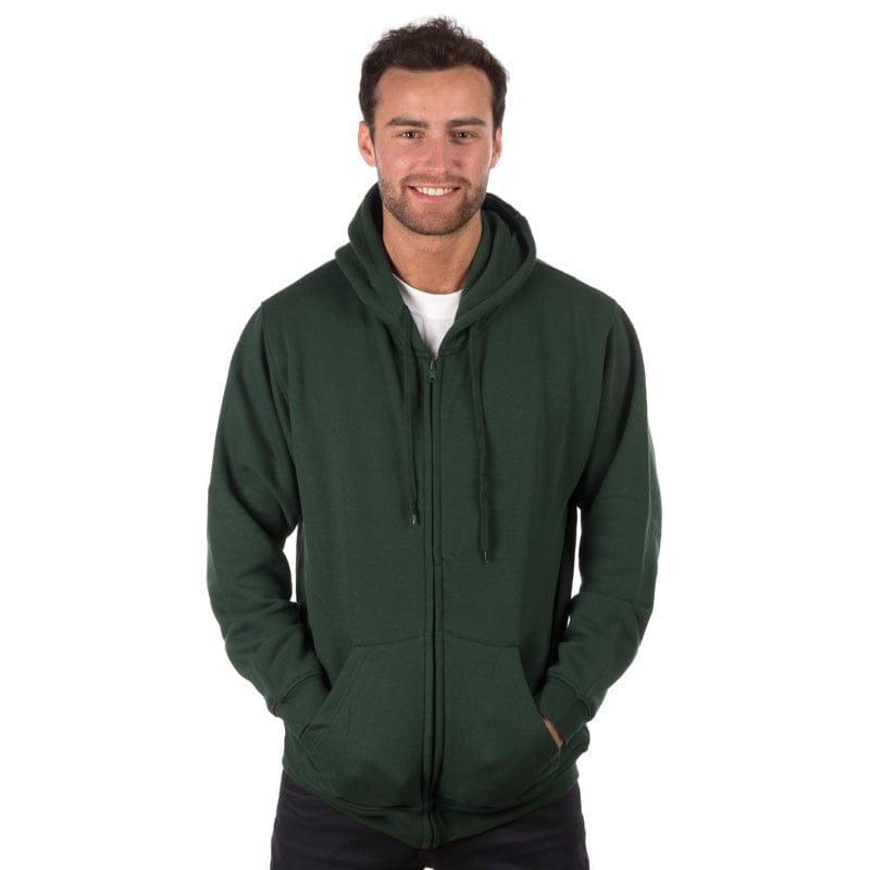 bottle green self coloured zip hoodie