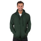 bottle green self coloured zip hoodie