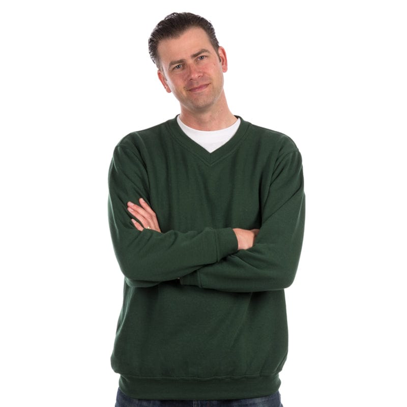 bottle green uc204 v neck sweatshirt