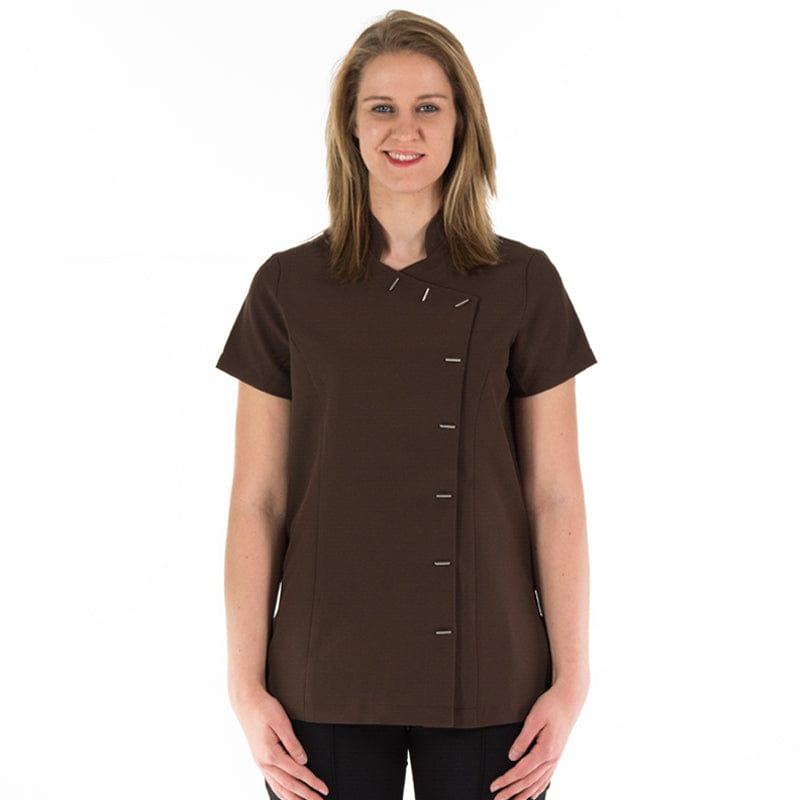 brown asymmetric ladies pr682 tunic