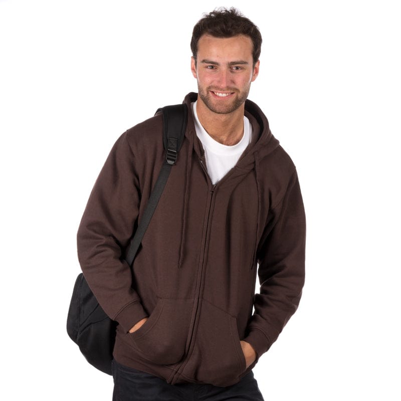 brown full zip hooded sweatshirt uc504