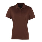 brown pique polo pr616