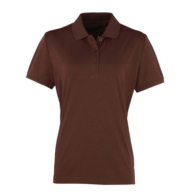 brown pique polo pr616