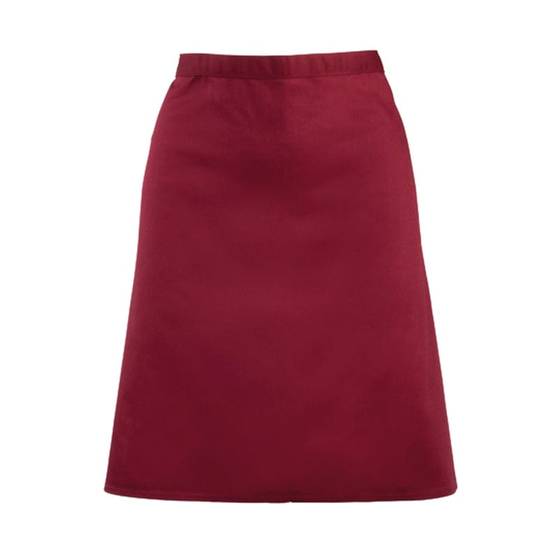 burgundy bar worker half apron