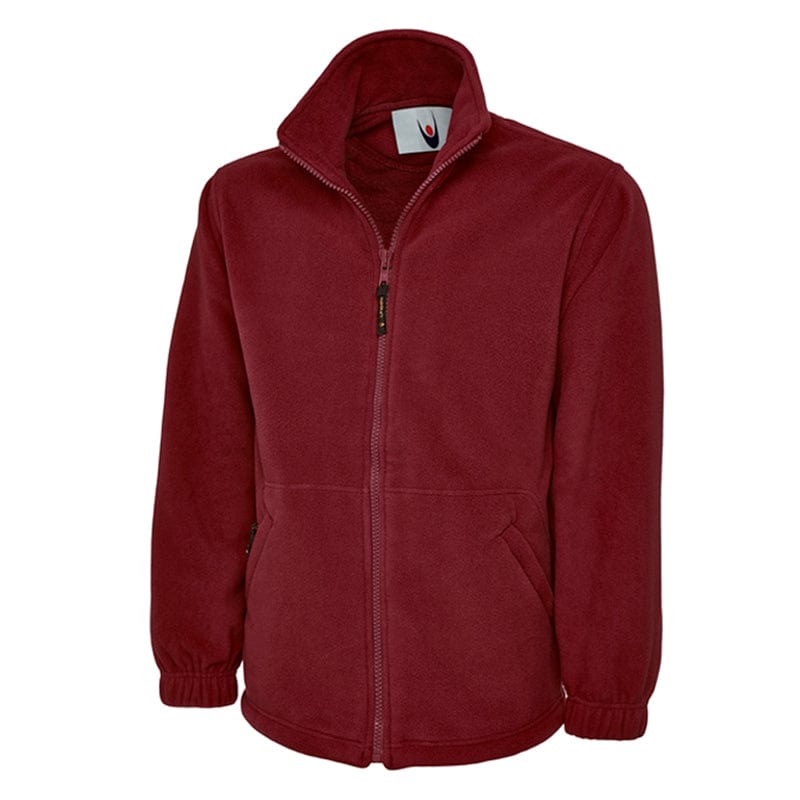 burgundy full zip fleece