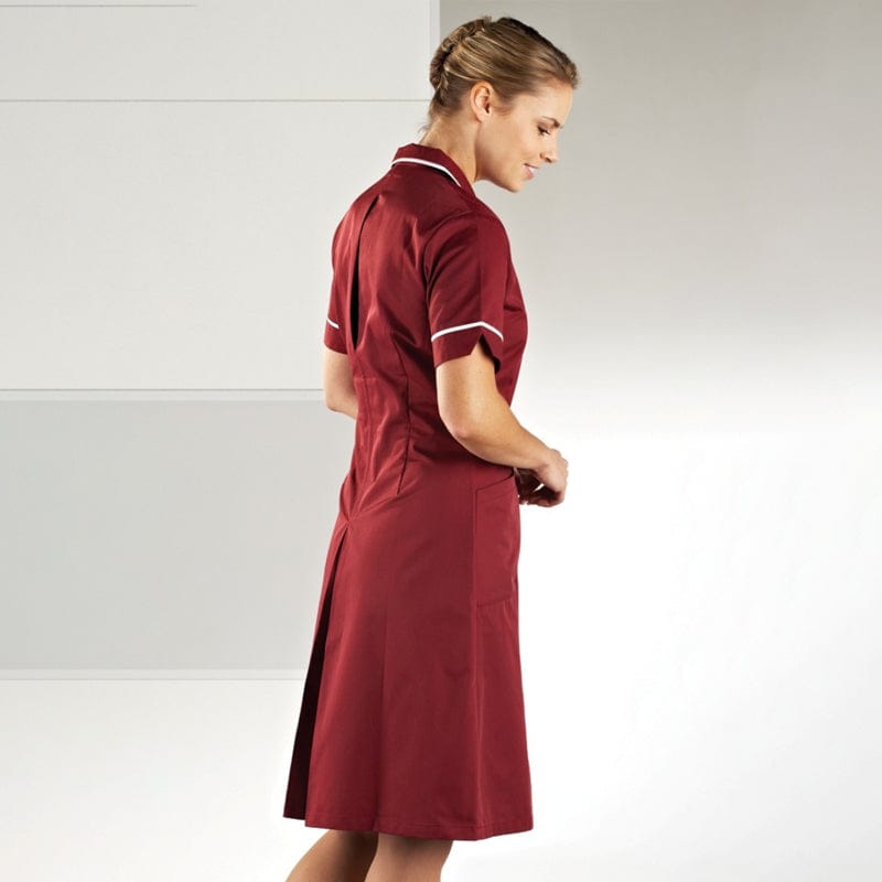 burgundy plain stud healthcare dress r21