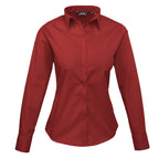 burgundy pr300 poplin blouse