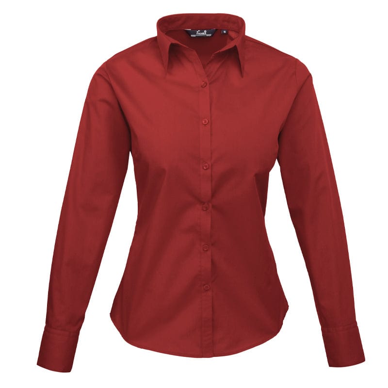 burgundy pr300 poplin blouse