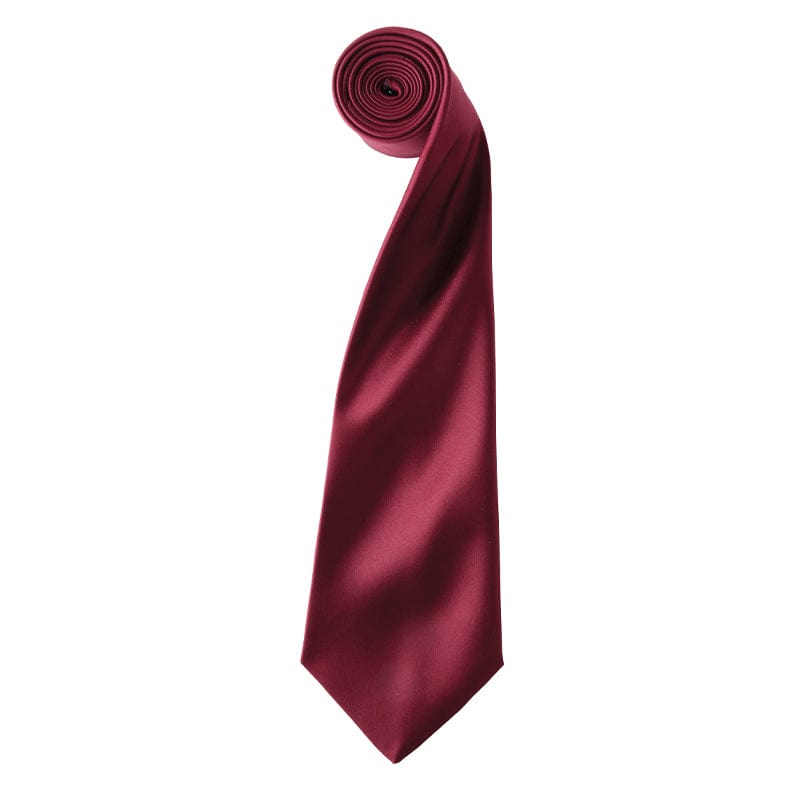burgundy staff satin tie