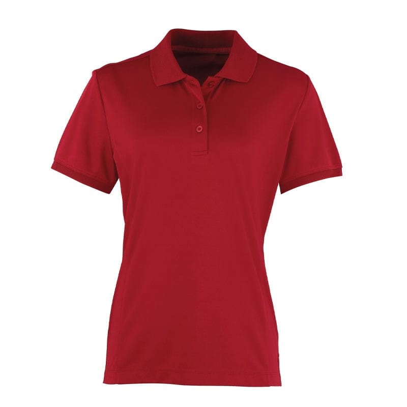 burgundy stylish womens premier polo