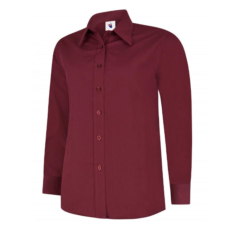 burgundy tailored fit poplin shirt