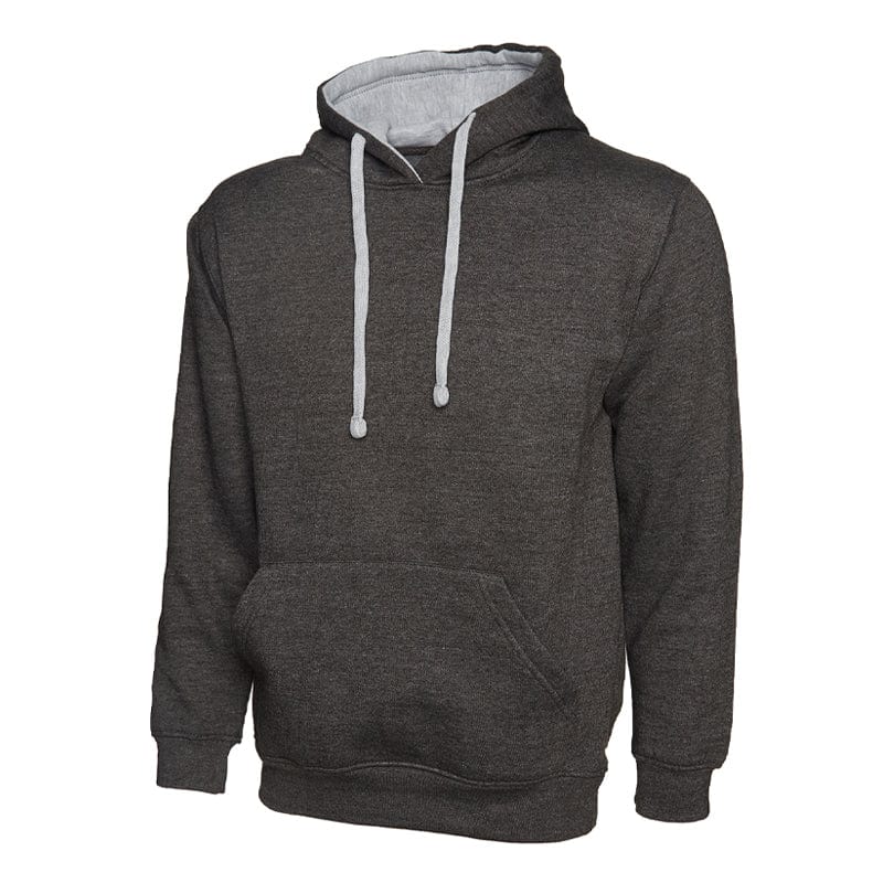 charcoal heather grey uc507 poly cotton hoodie